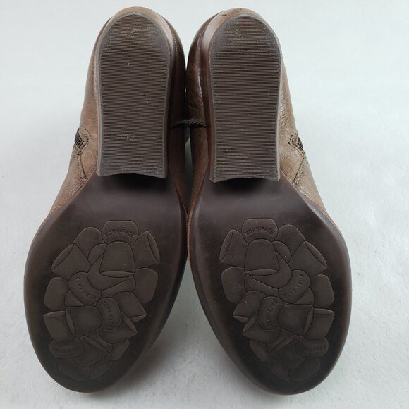 Kork Ease Michelle Ankle Boot Womens 8.5 Brown Leather Side Zip Heeled Wedge - Picture 13 of 15